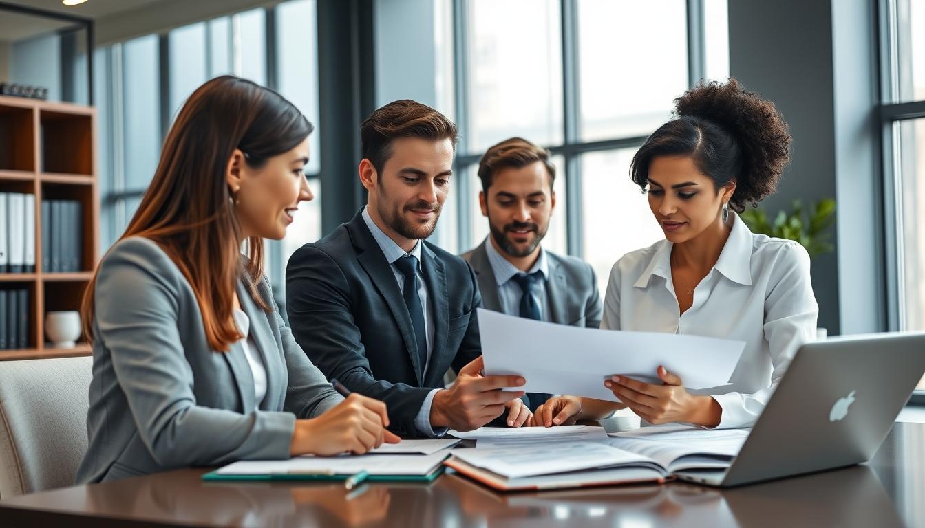 Family reviewing legal documents